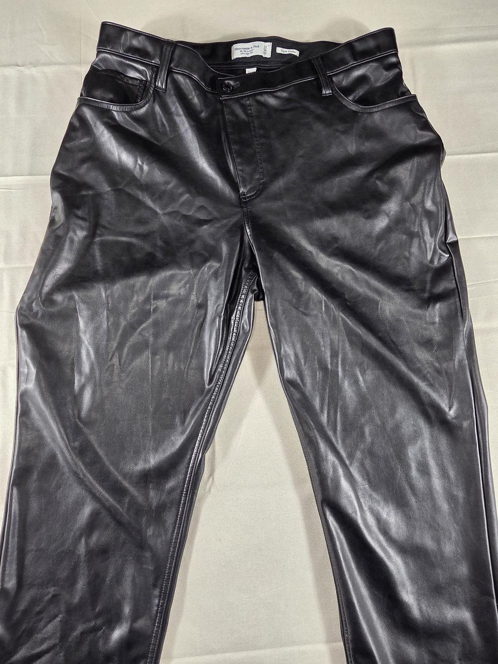 Abercrombie Curve Love Vegan Leather Pants 33 16S 90s Straight